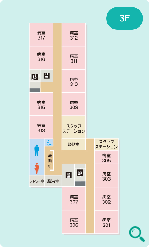 山本第三病院 3階 フロアマップ